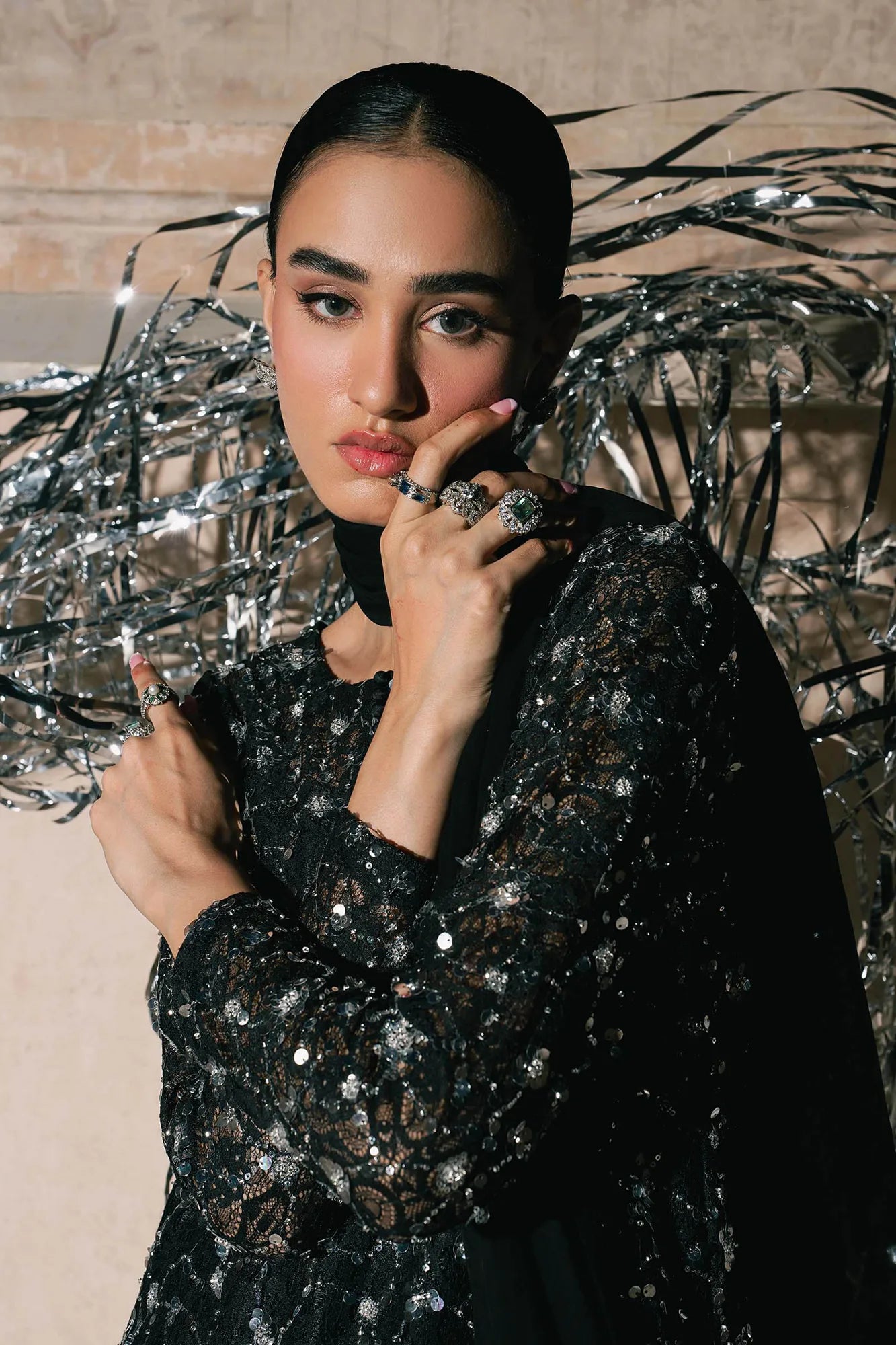 Maria B 3 Piece Embroidered Net Suit