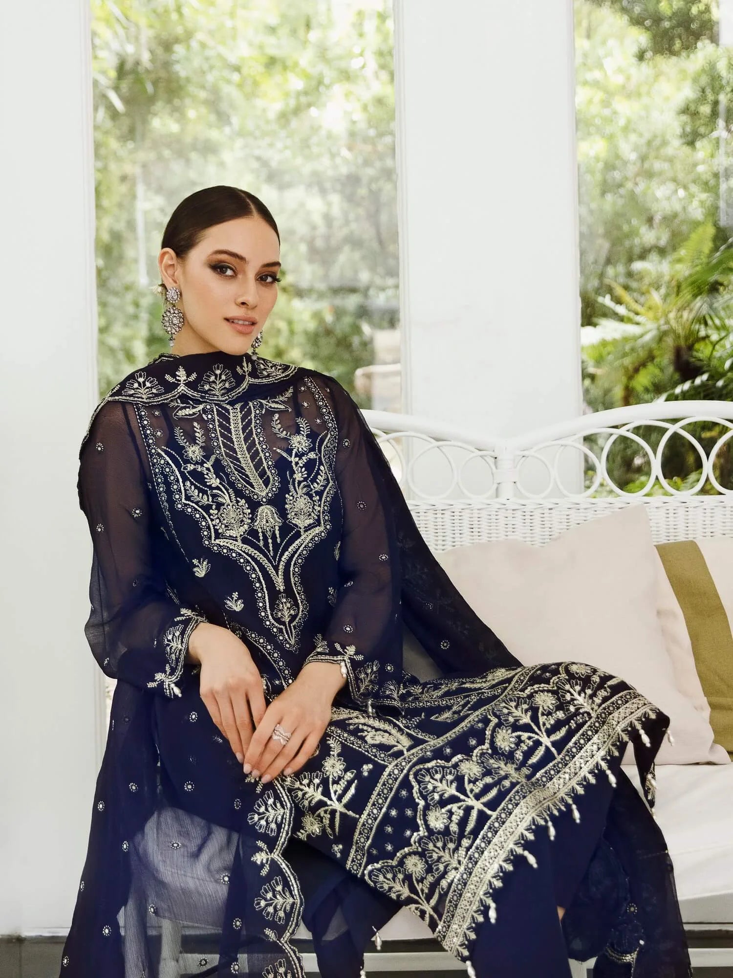Saad Shaikh Ella Embroidered Luxury Chiffon 3Pc Suit DSG-10