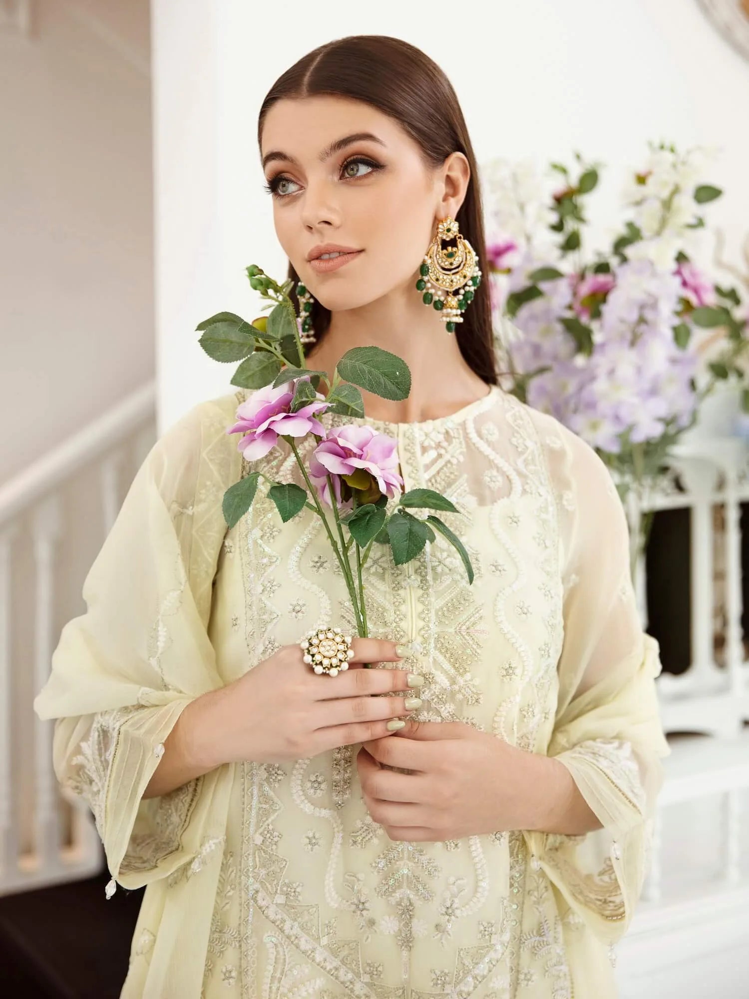 Saad Shaikh Ella Embroidered Luxury Chiffon 3Pc Suit DSG-04