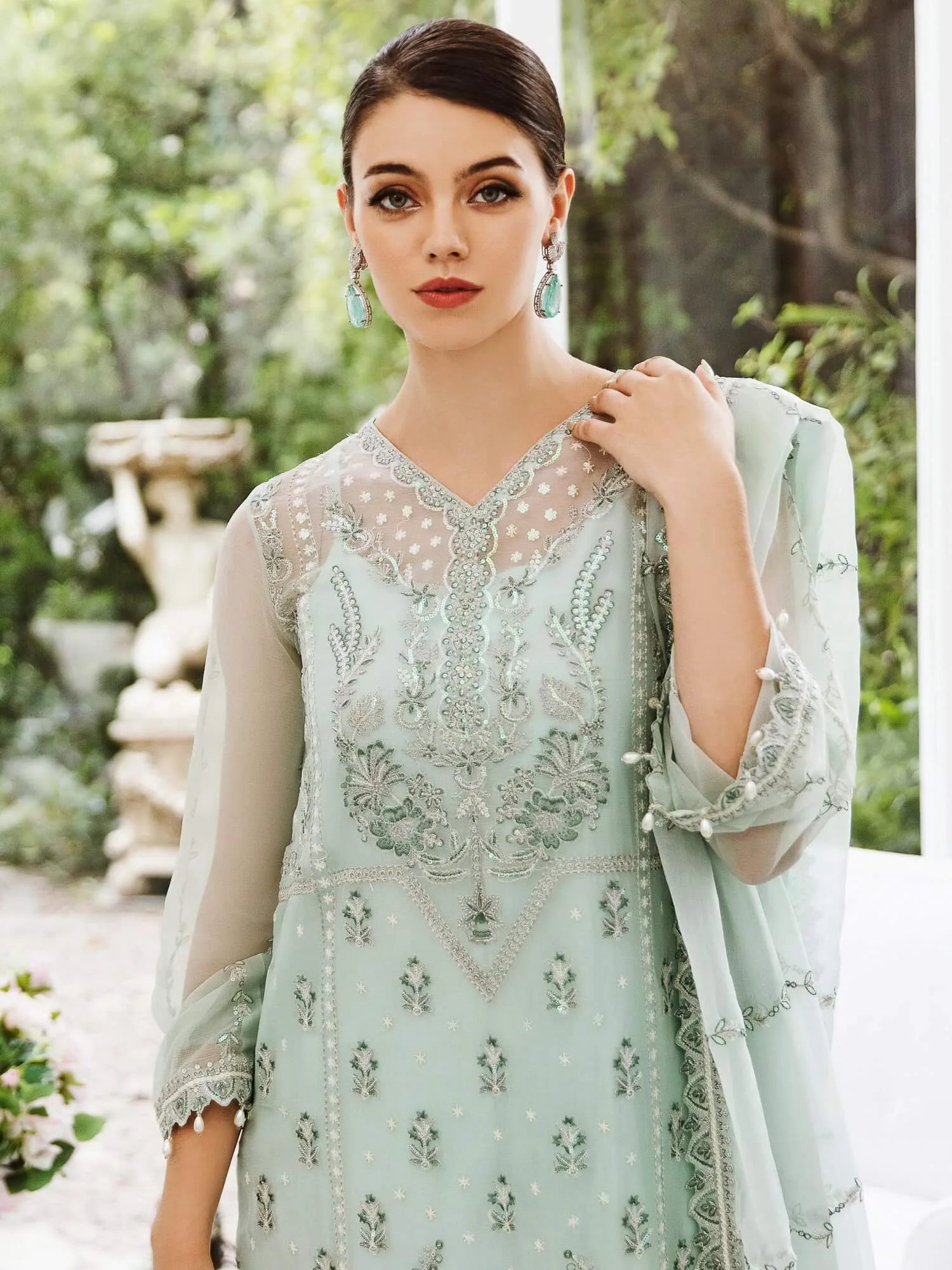 Saad Shaikh Ella  Embroidered Luxury Chiffon 3Pc Suit DSG-07
