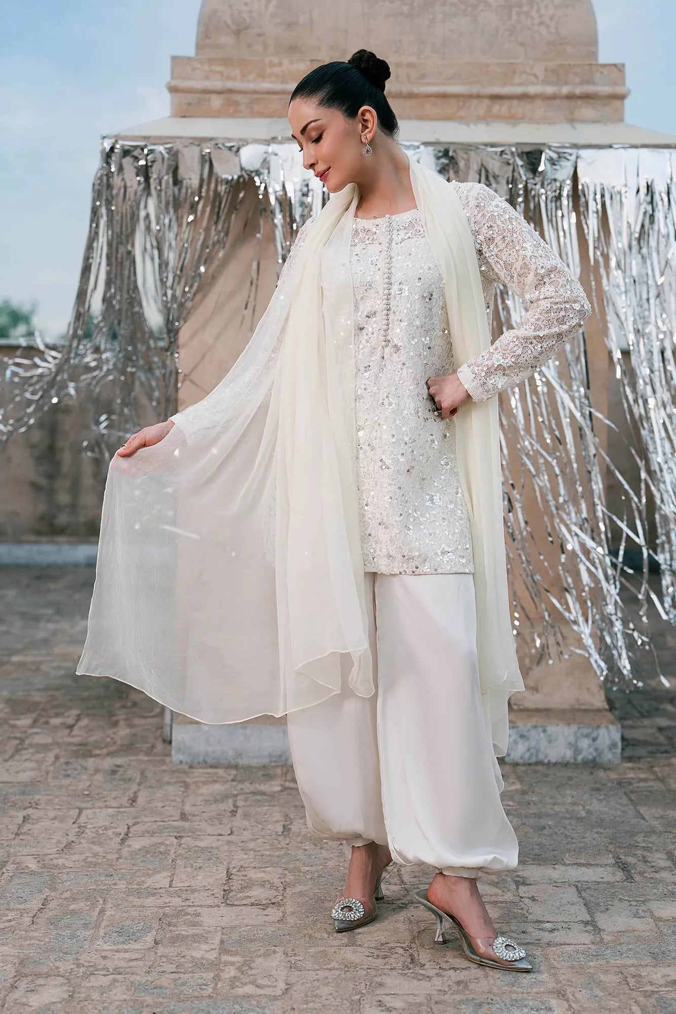 Maria B 3 Piece Embroidered Net Suit