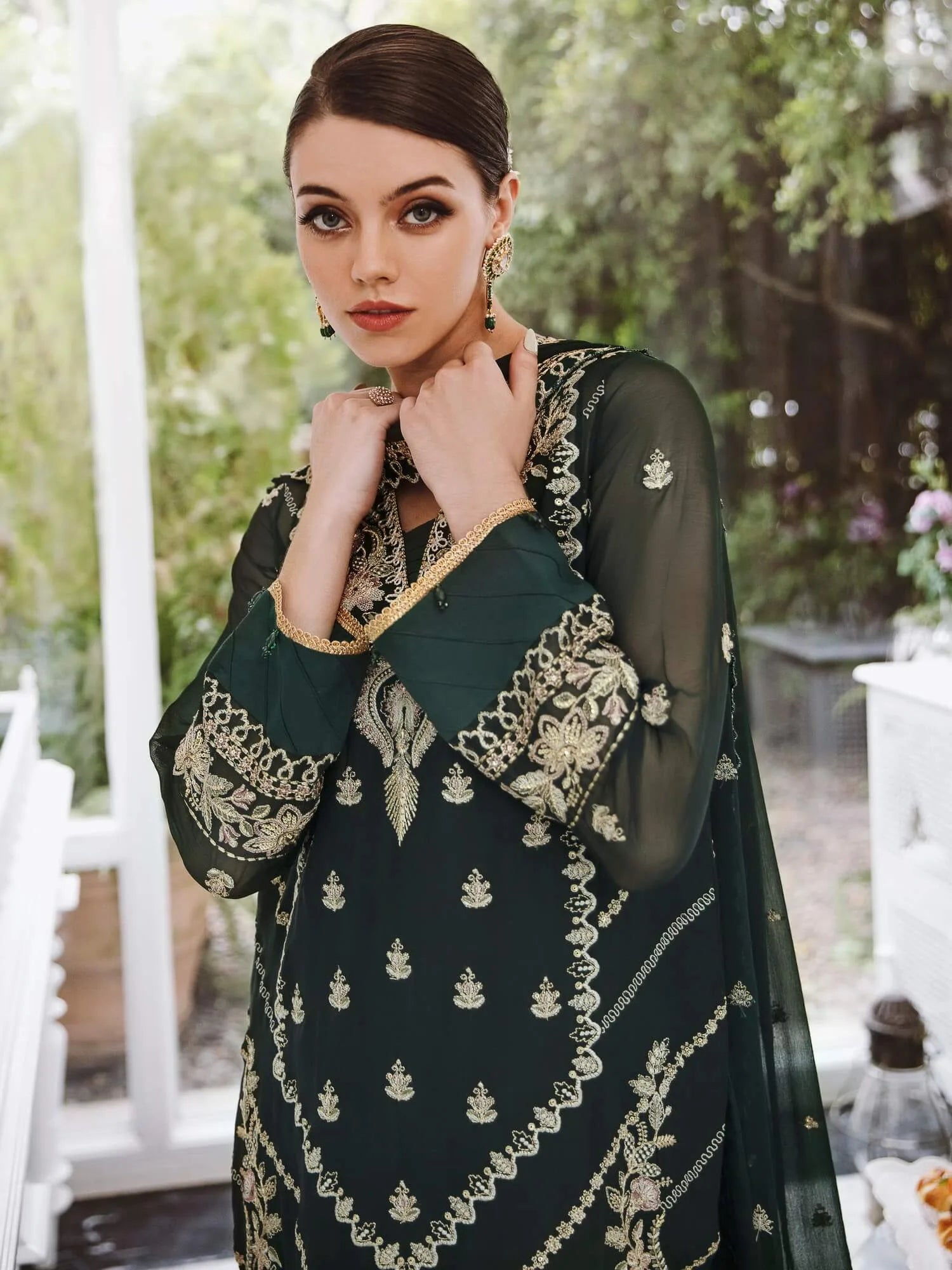 Saad Shaikh Ella Embroidered Luxury Chiffon 3Pc Suit DSG-09