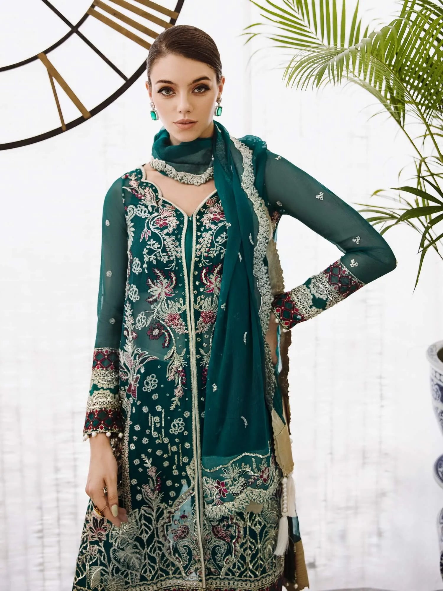 Saad Shaikh Ella Embroidered Luxury Chiffon 3Pc Suit DSG-06