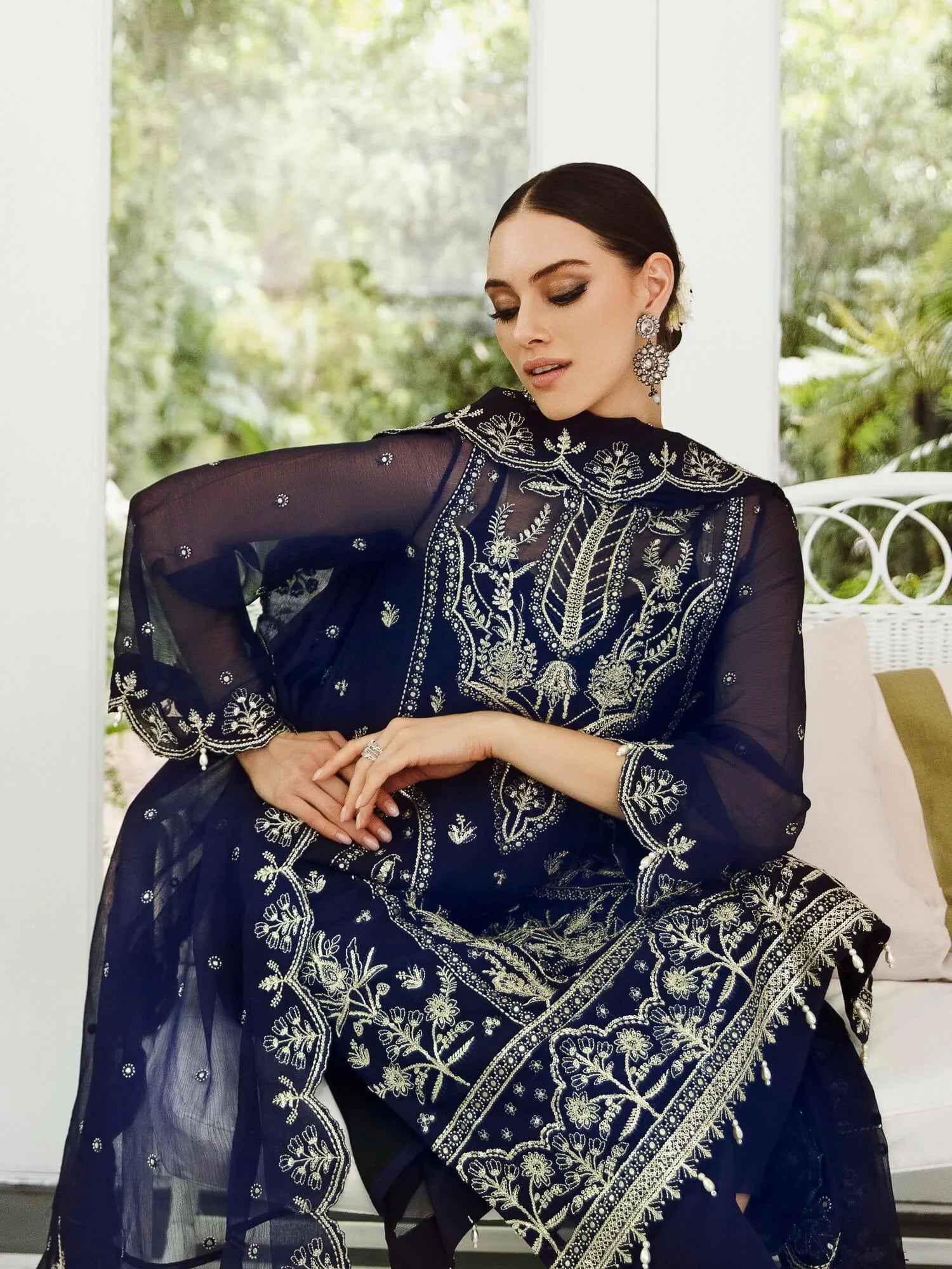 Saad Shaikh Ella Embroidered Luxury Chiffon 3Pc Suit DSG-10