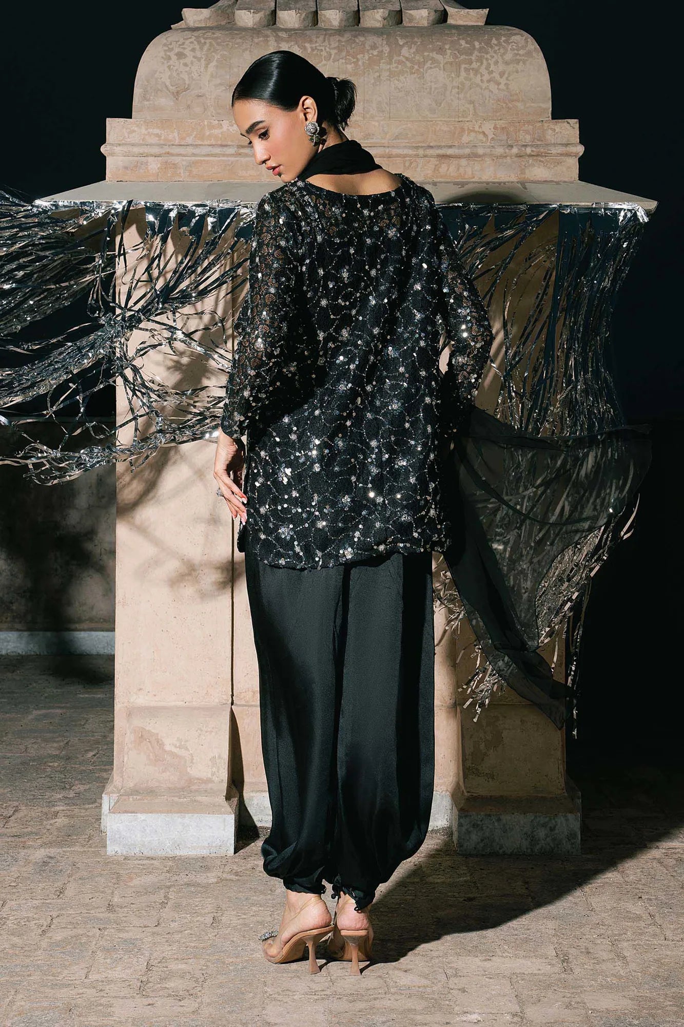 Maria B 3 Piece Embroidered Net Suit
