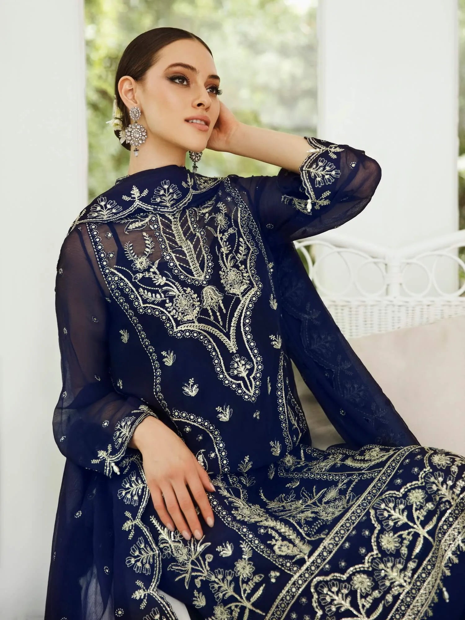 Saad Shaikh Ella Embroidered Luxury Chiffon 3Pc Suit DSG-10