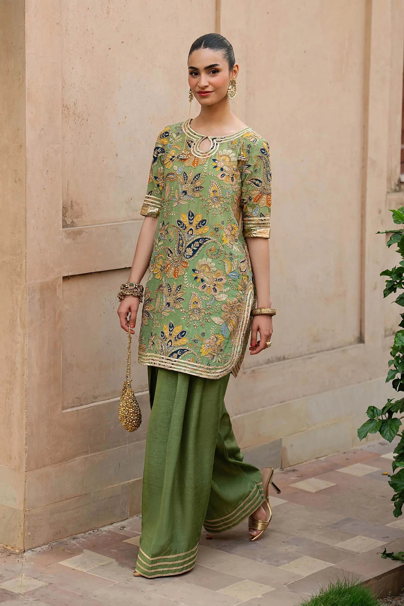 Maria B 3 Piece Embroidered Raw Silk Suit