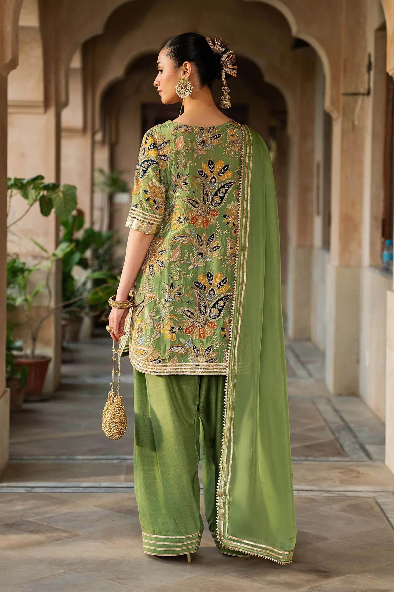 Maria B 3 Piece Embroidered Raw Silk Suit