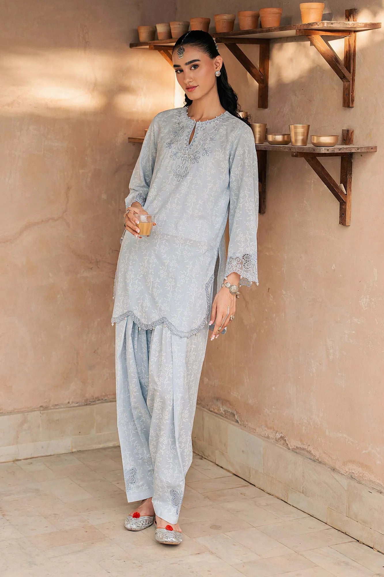 Maria B 2 Piece Embroidered Lawn Suit