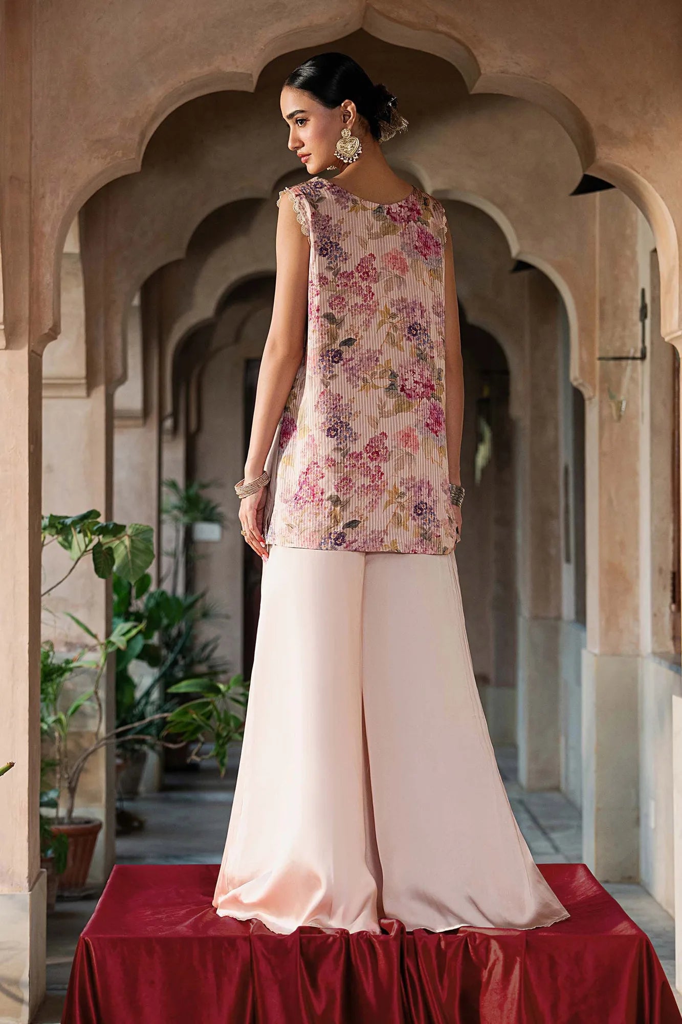 Maria B 2 Piece Embroidered Textured Silk Suit
