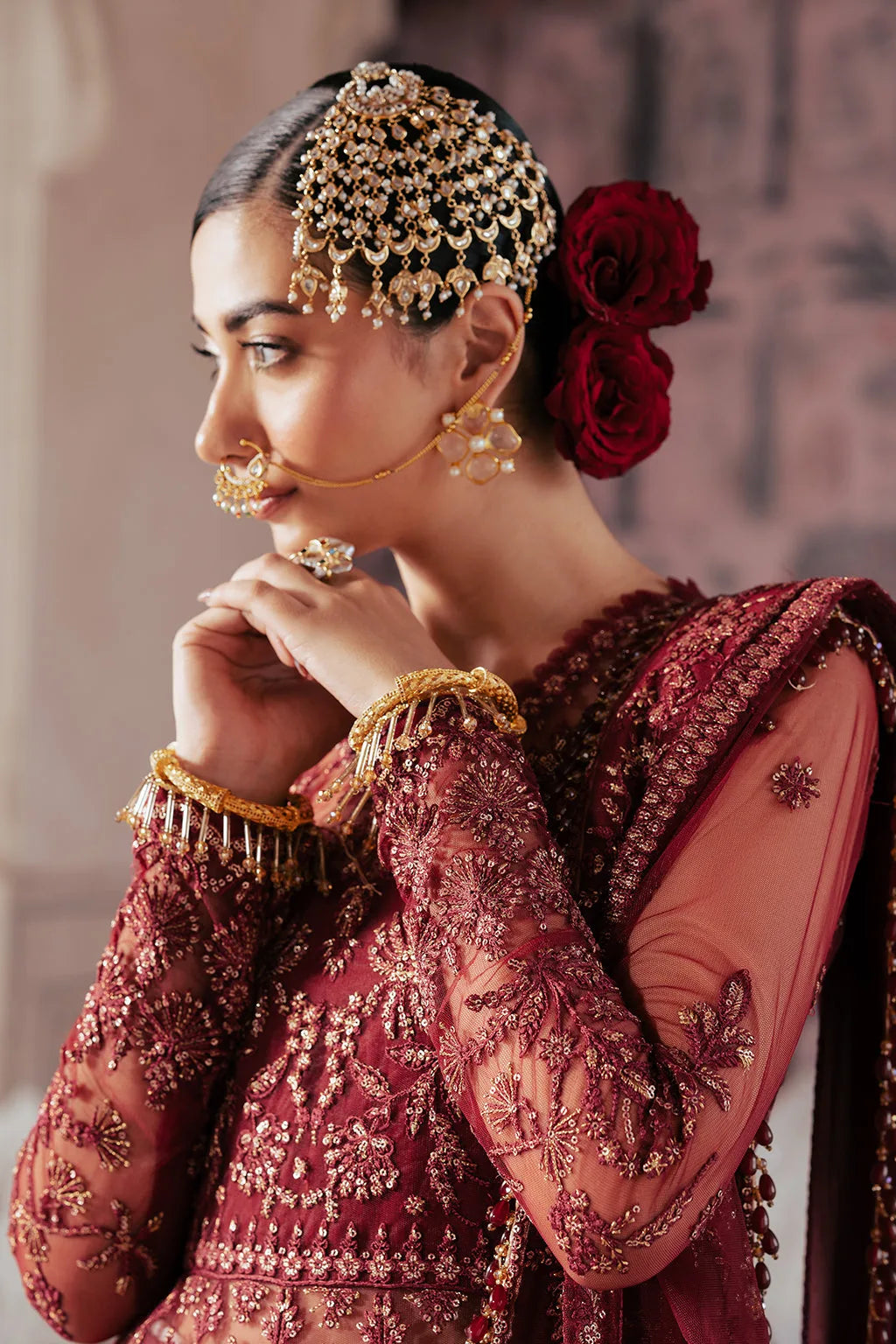 Silsila by Saad Shaikh Embroidered Net 3Pc Suit D-02 Elaila