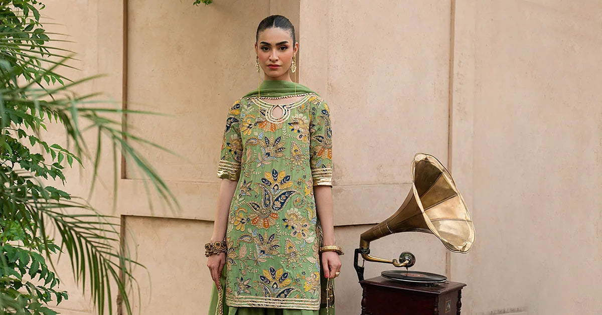 Maria B 3 Piece Embroidered Raw Silk Suit