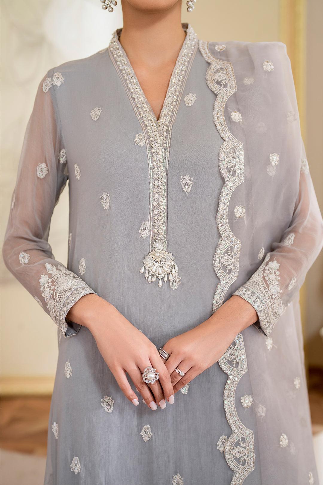 Declare | Chiffon Luxe | DOVE LFP-1108 - Rang-e-Khaas