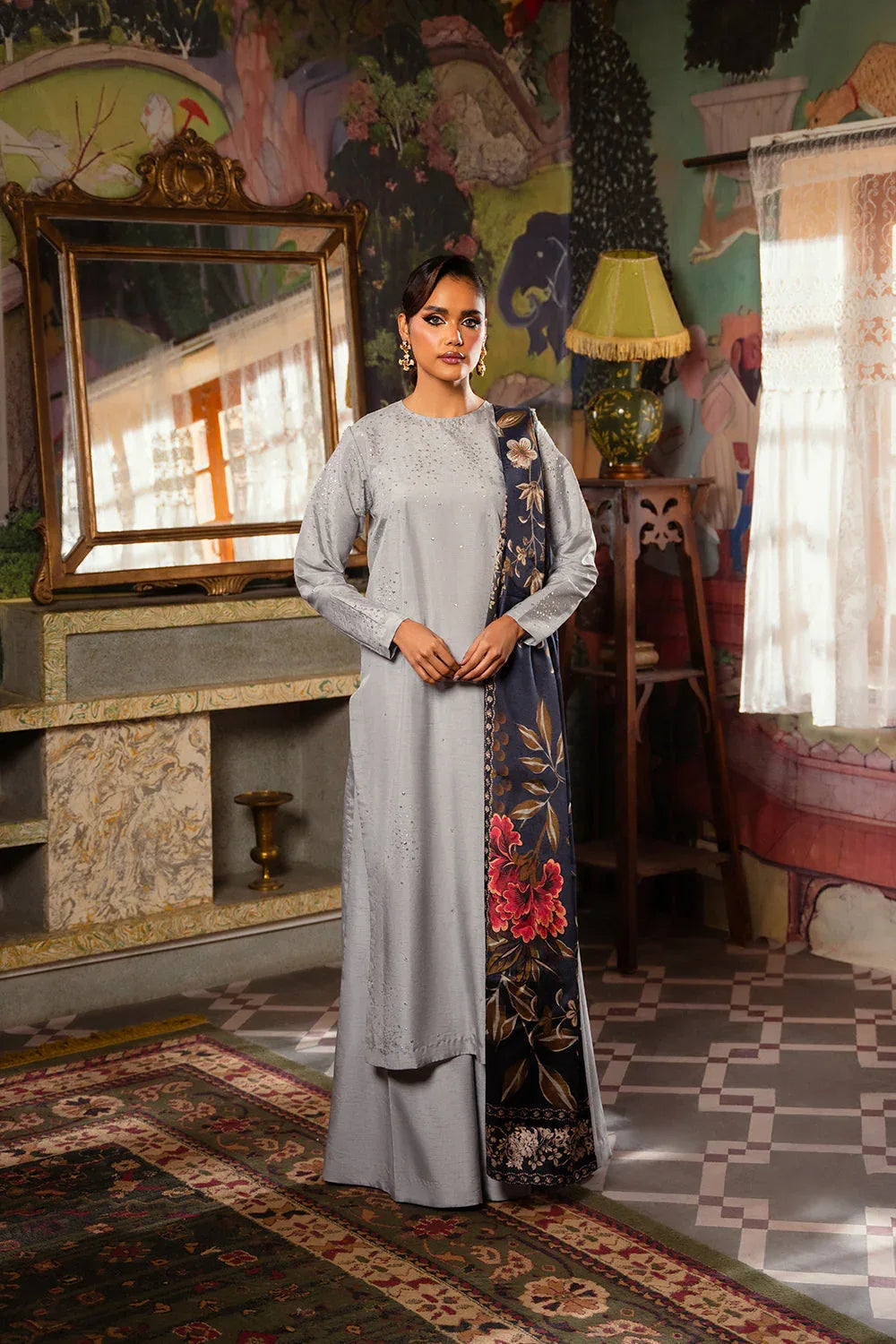 Saira Rizwan | Dahini Silk Pret | SWAN - SRLP04-25 - Rang-e-Khaas