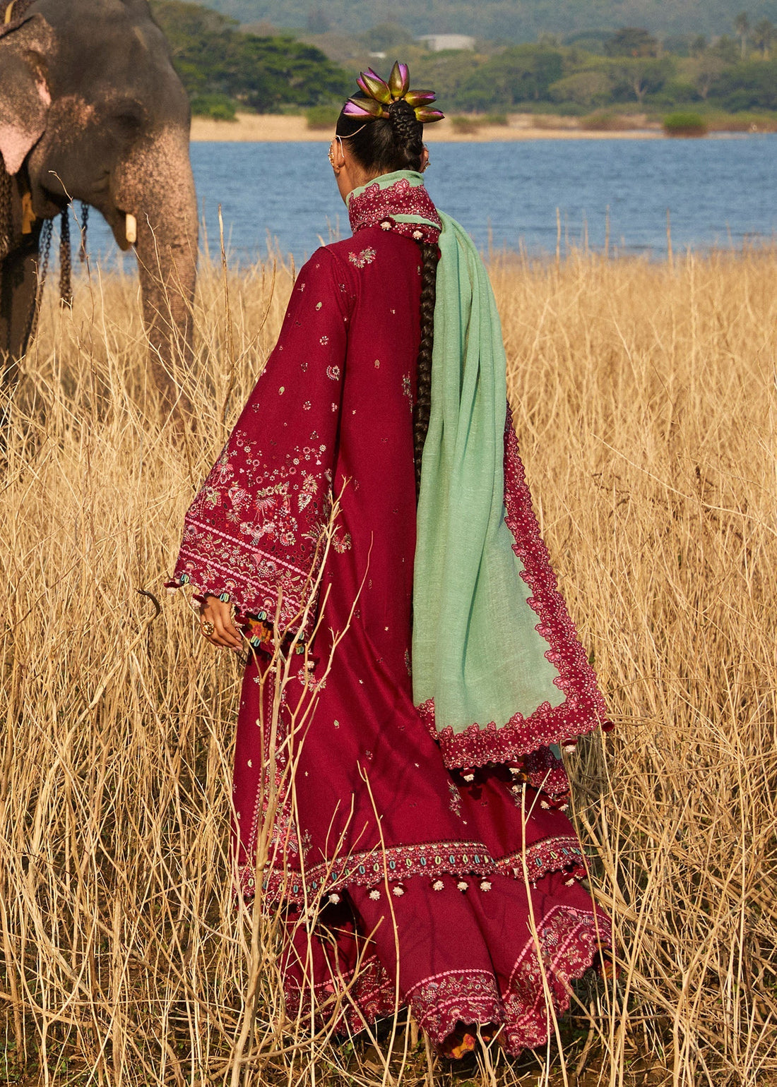 Hussain Rehar | Luxury Lawn 25 | Mahogany - Rang-e-Khaas