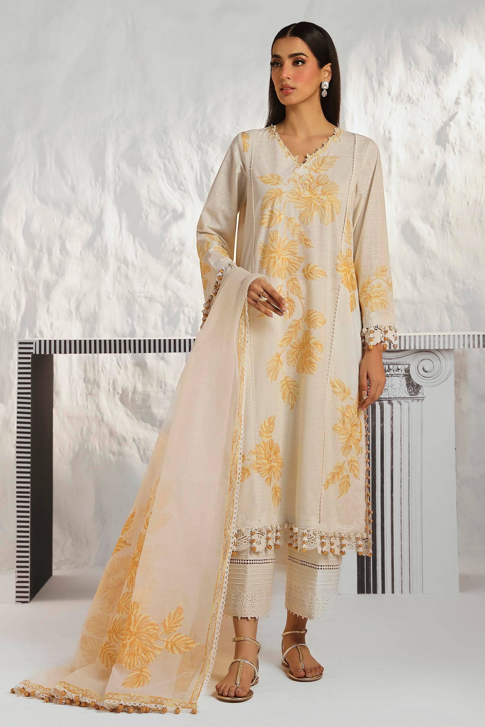 Sana Safinaz | Muzlin Summer 24 | 011B-CT - Rang-e-Khaas