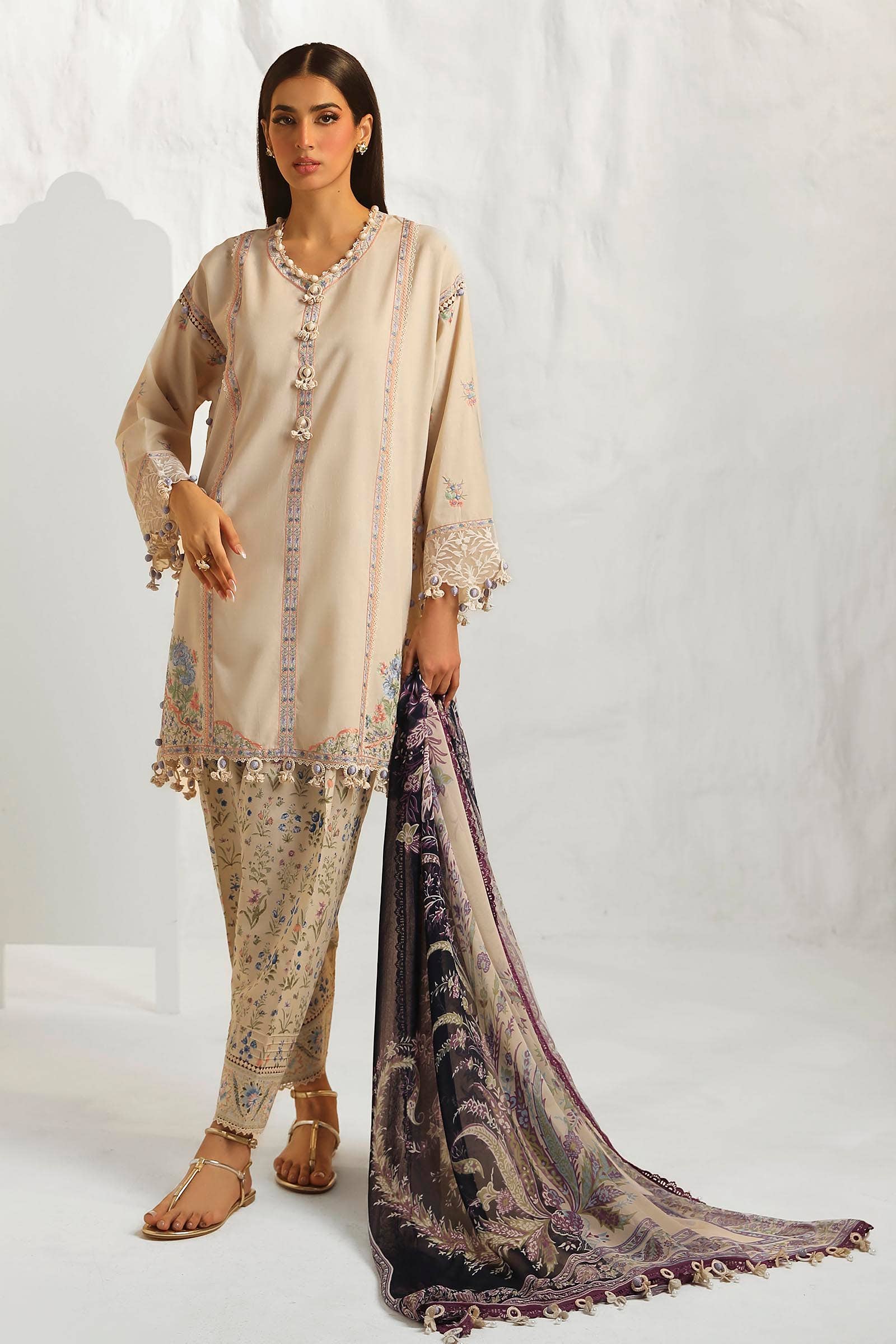 Sana Safinaz | Muzlin Summer 24 | 014A-CJ - Rang-e-Khaas