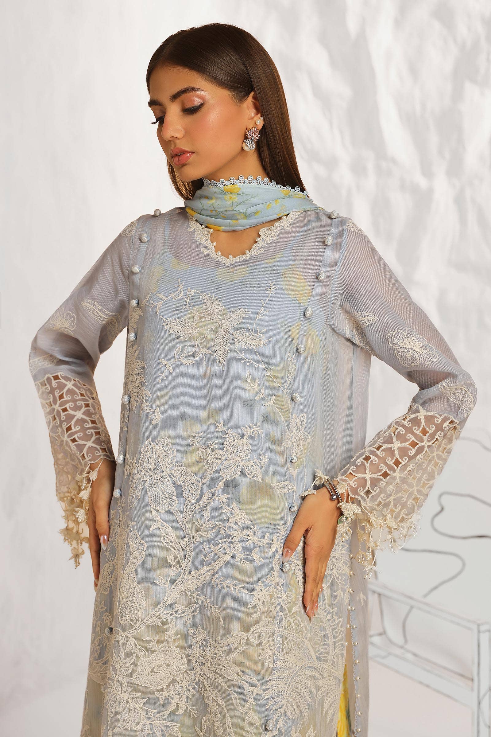 Sana Safinaz | Muzlin Summer 24 | 016A-CJ - Rang-e-Khaas
