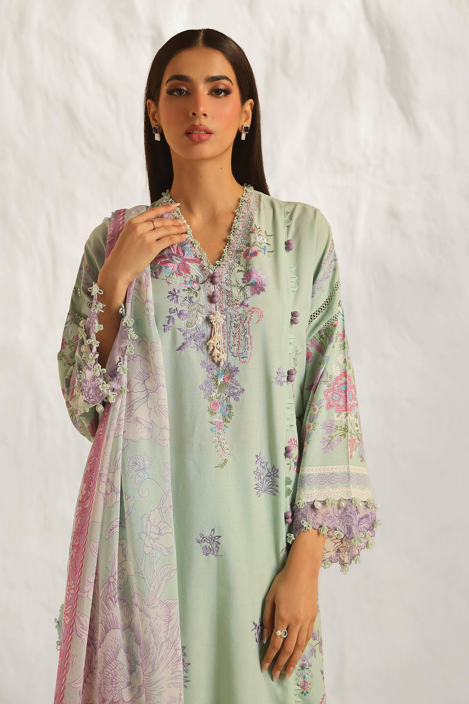 Sana Safinaz | Muzlin Summer 24 | 019B-CJ - Rang-e-Khaas