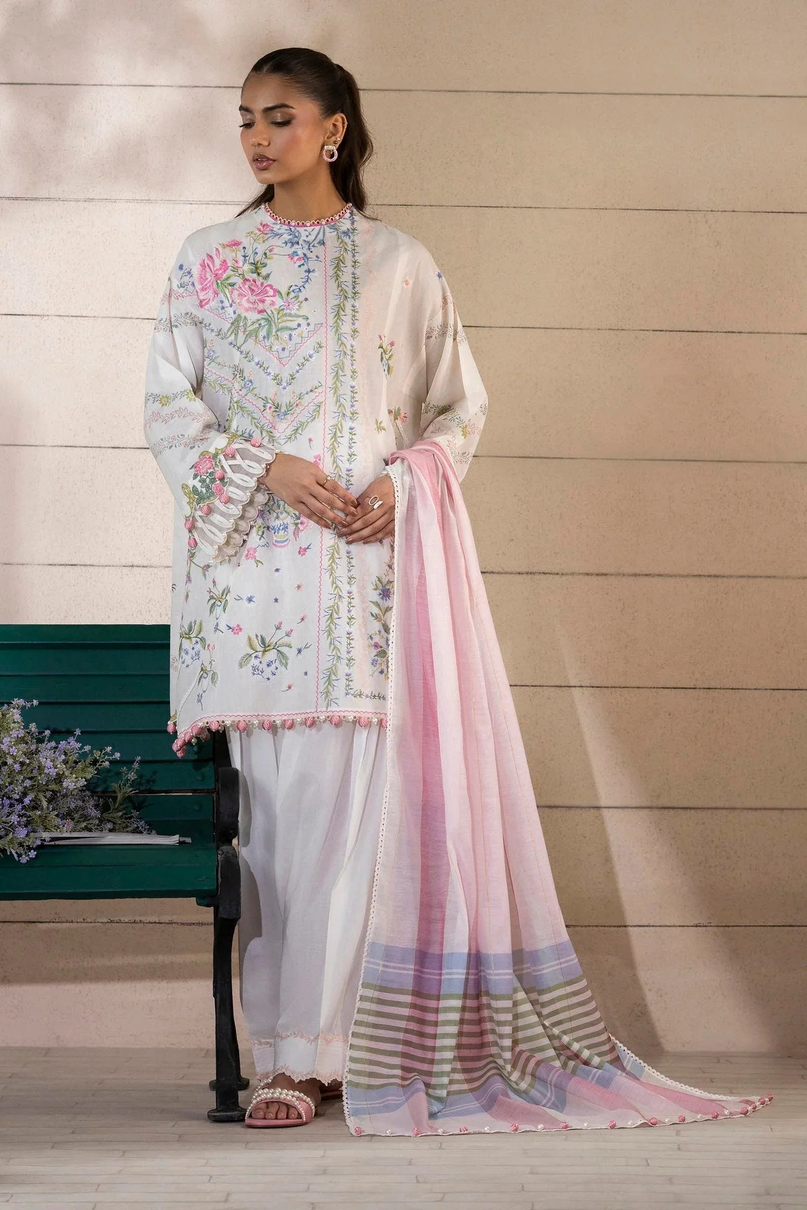 Sana Safinaz | Muzlin Spring 25 | M251-001A-3DG - Rang-e-Khaas