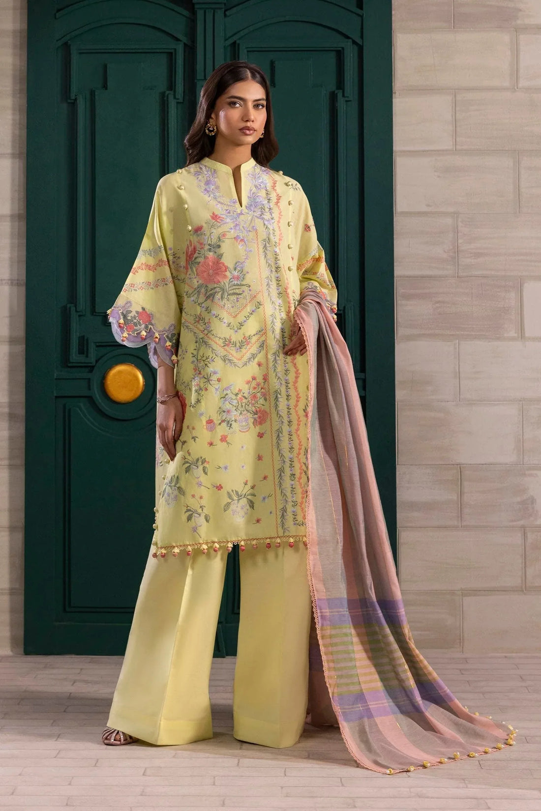 Sana Safinaz | Muzlin Spring 25 | M251-001B-3DG - Rang-e-Khaas