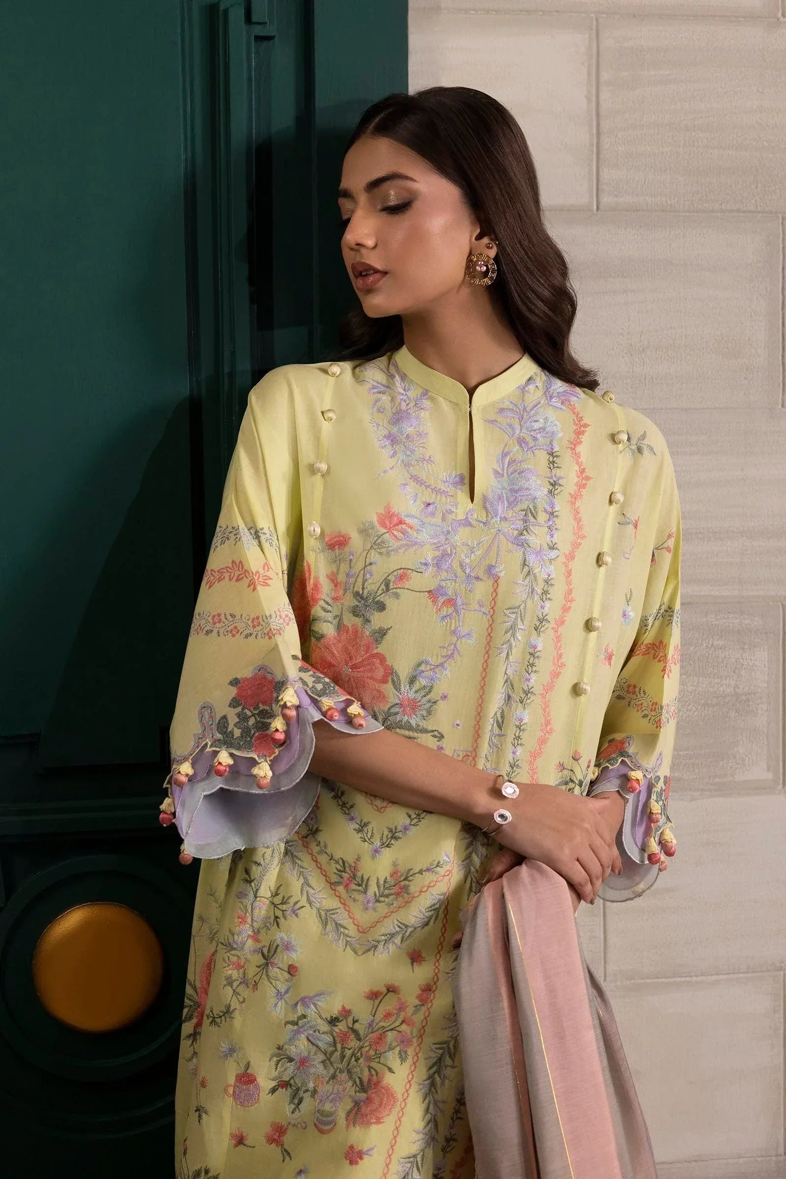 Sana Safinaz | Muzlin Spring 25 | M251-001B-3DG - Rang-e-Khaas
