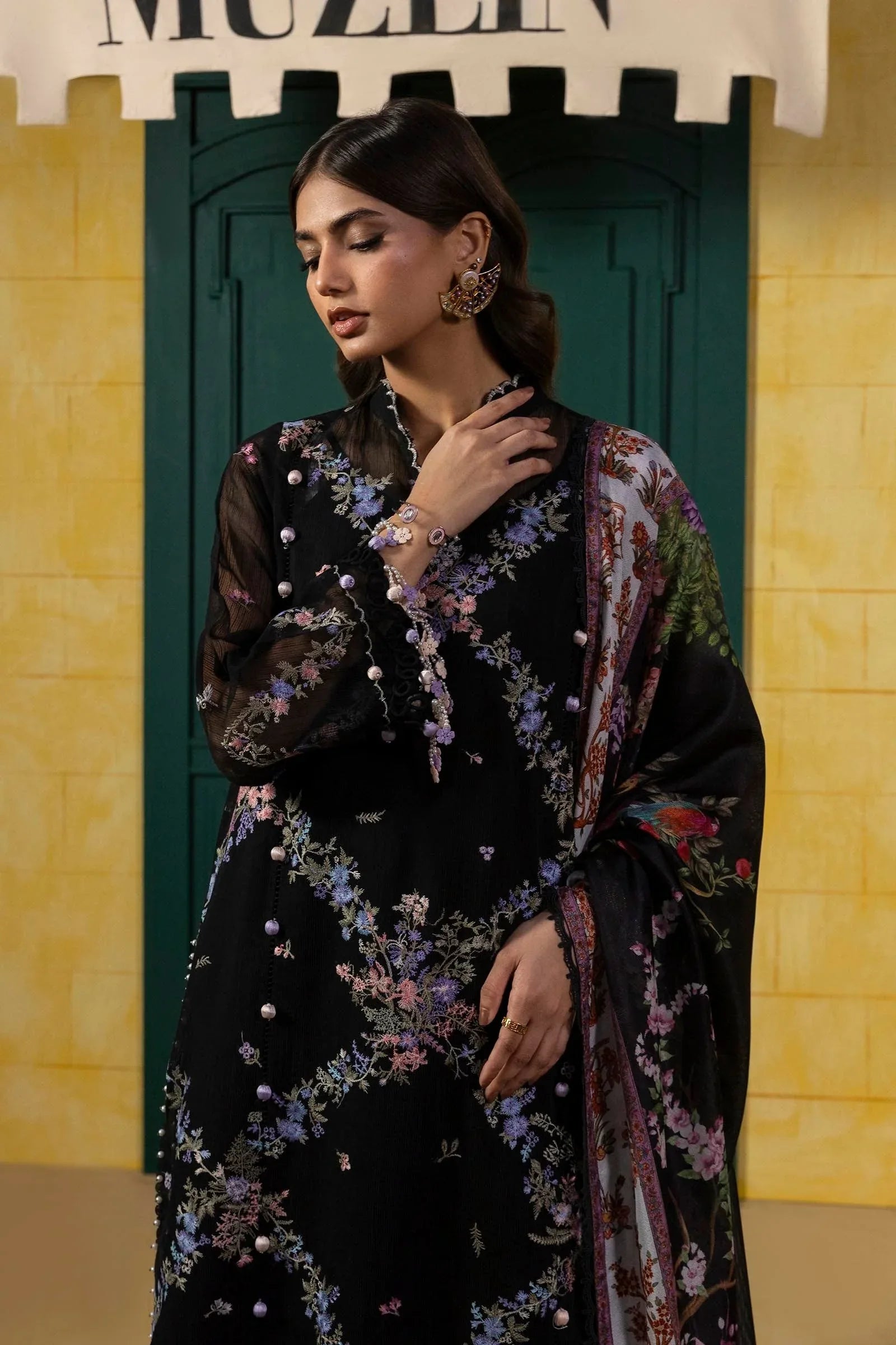 Sana Safinaz | Muzlin Spring 25 | M251-002B-3CV - Rang-e-Khaas