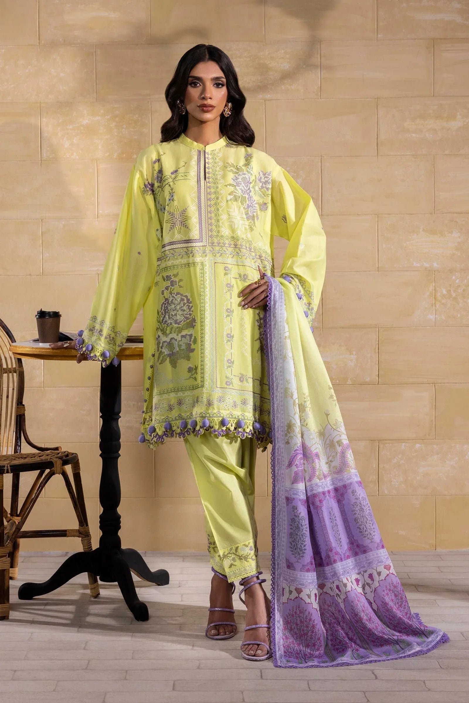Sana Safinaz | Muzlin Spring 25 | M251-018B-3CT - Rang-e-Khaas