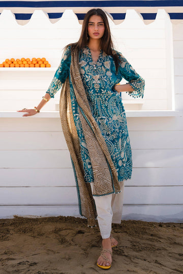 Sana Safinaz | Mahay Spring 24 | H241-018B-2BG - Rang-e-Khaas