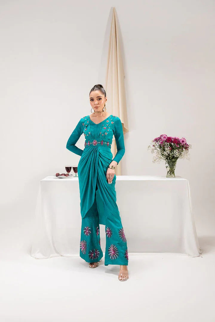 Maria Osama Khan | Tiffany Formals | Aquamarine - Rang-e-Khaas