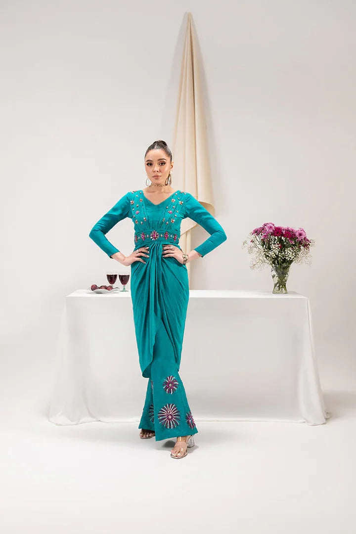 Maria Osama Khan | Tiffany Formals | Aquamarine - Rang-e-Khaas