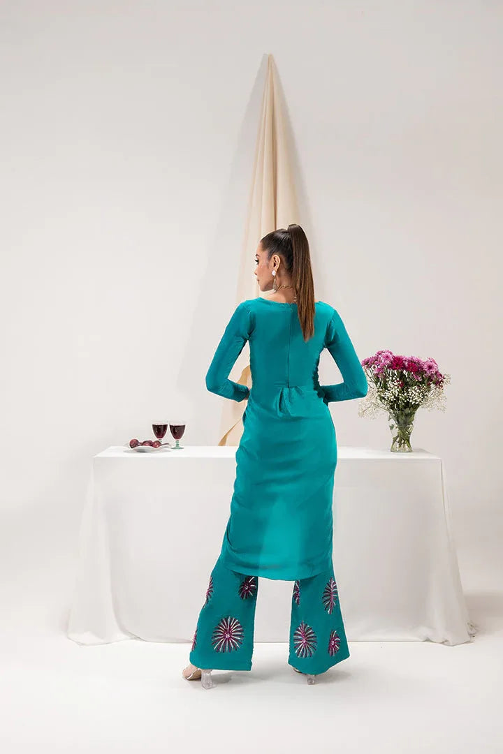 Maria Osama Khan | Tiffany Formals | Aquamarine - Rang-e-Khaas
