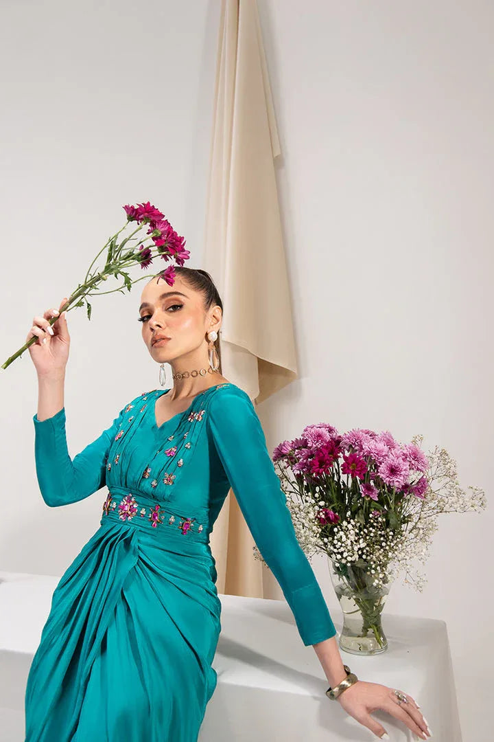 Maria Osama Khan | Tiffany Formals | Aquamarine - Rang-e-Khaas
