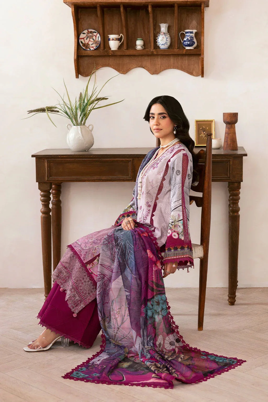 Ramsha | Mashaal Luxury Lawn | L-1409 - Rang-e-Khaas