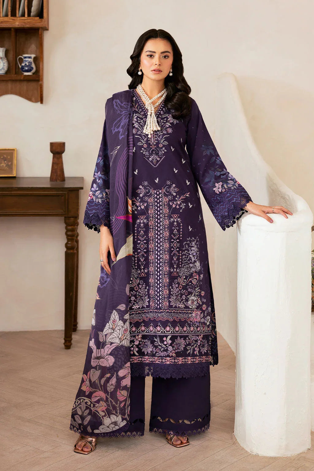 Ramsha | Mashaal Luxury Lawn | L-1401 - Rang-e-Khaas