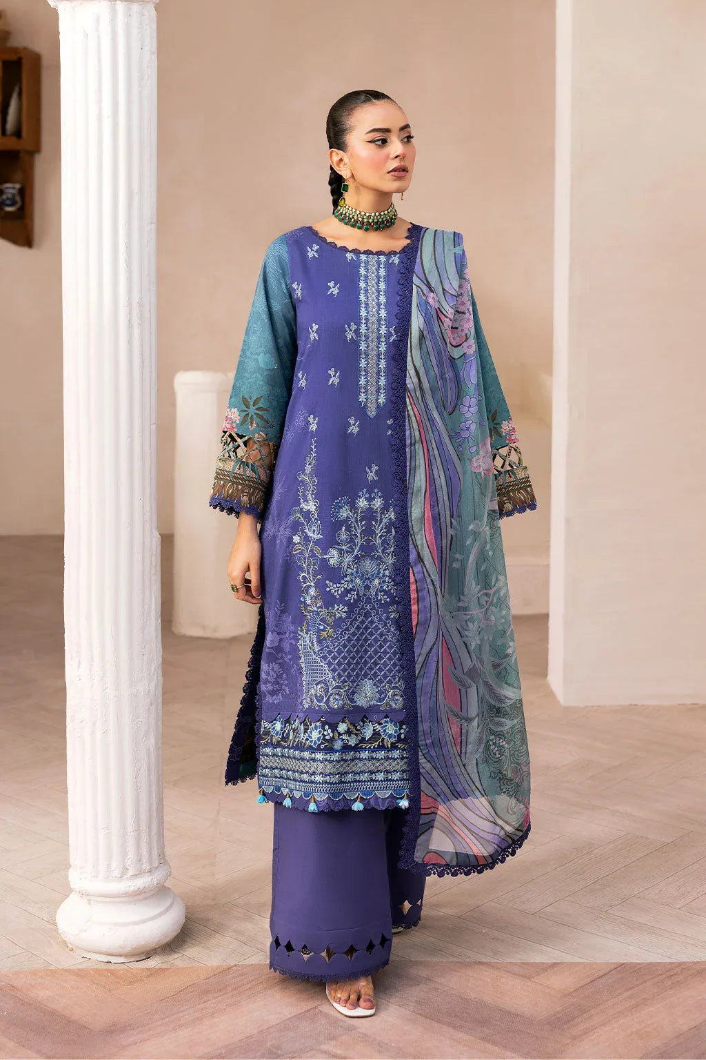 Ramsha | Mashaal Luxury Lawn |  L-1412 - Rang-e-Khaas