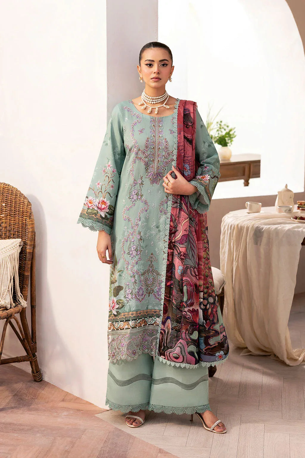 Ramsha | Mashaal Luxury Lawn |  L-1410 - Rang-e-Khaas