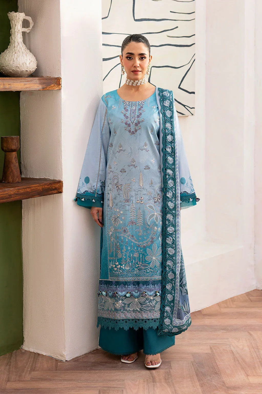 Ramsha | Mashaal Luxury Lawn |  L-1406 - Rang-e-Khaas