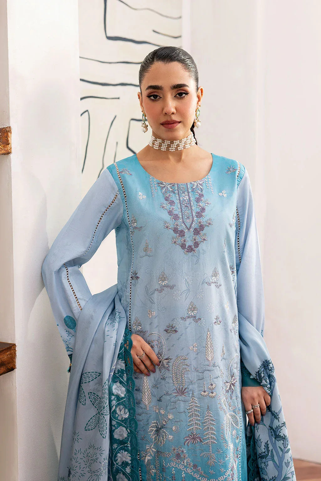 Ramsha | Mashaal Luxury Lawn |  L-1406 - Rang-e-Khaas