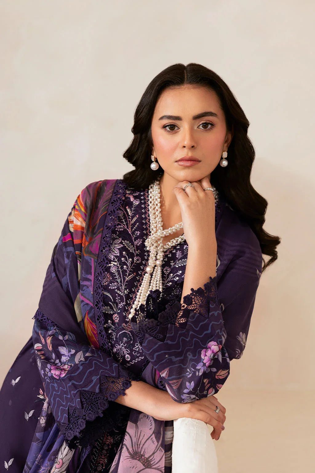 Ramsha | Mashaal Luxury Lawn | L-1401 - Rang-e-Khaas