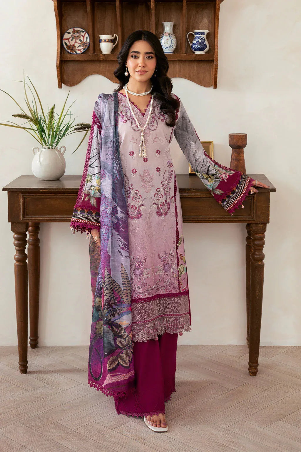 Ramsha | Mashaal Luxury Lawn | L-1409 - Rang-e-Khaas