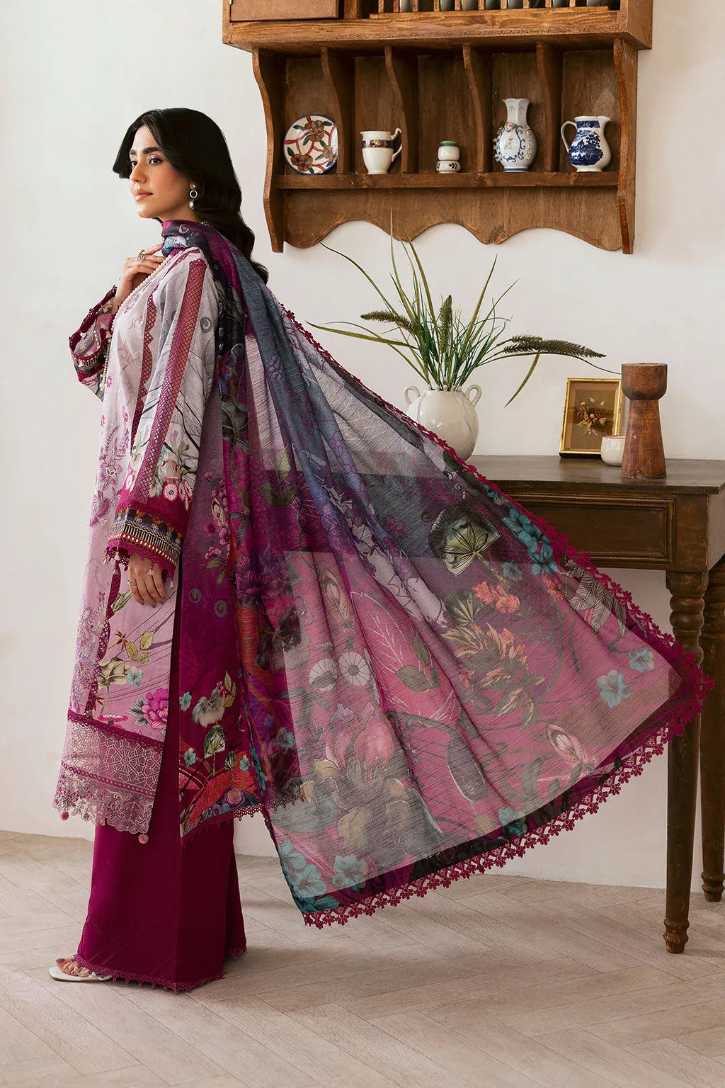 Ramsha | Mashaal Luxury Lawn | L-1409 - Rang-e-Khaas