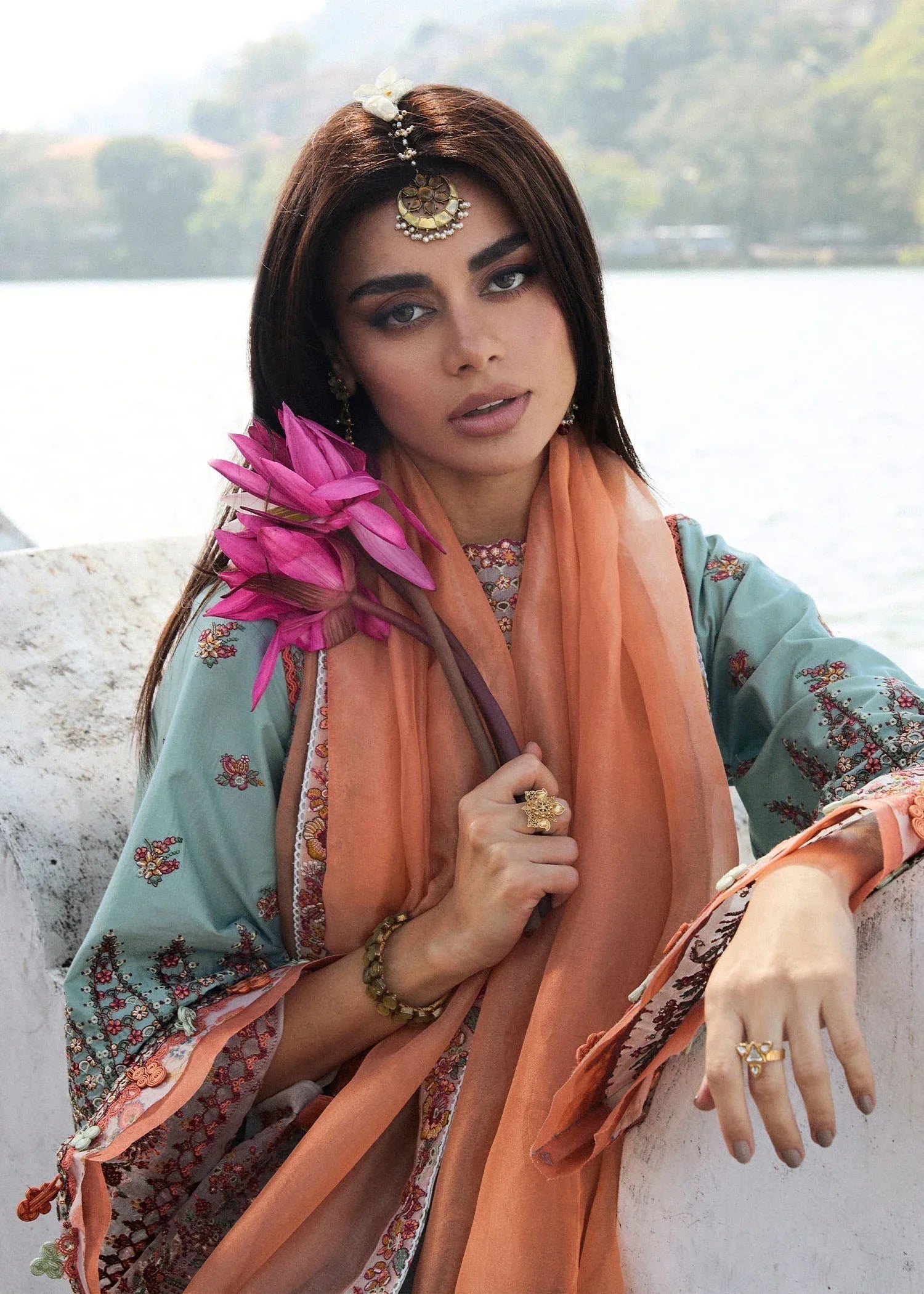 Hussain Rehar | Luxury Lawn 25 | Malibu - Rang-e-Khaas