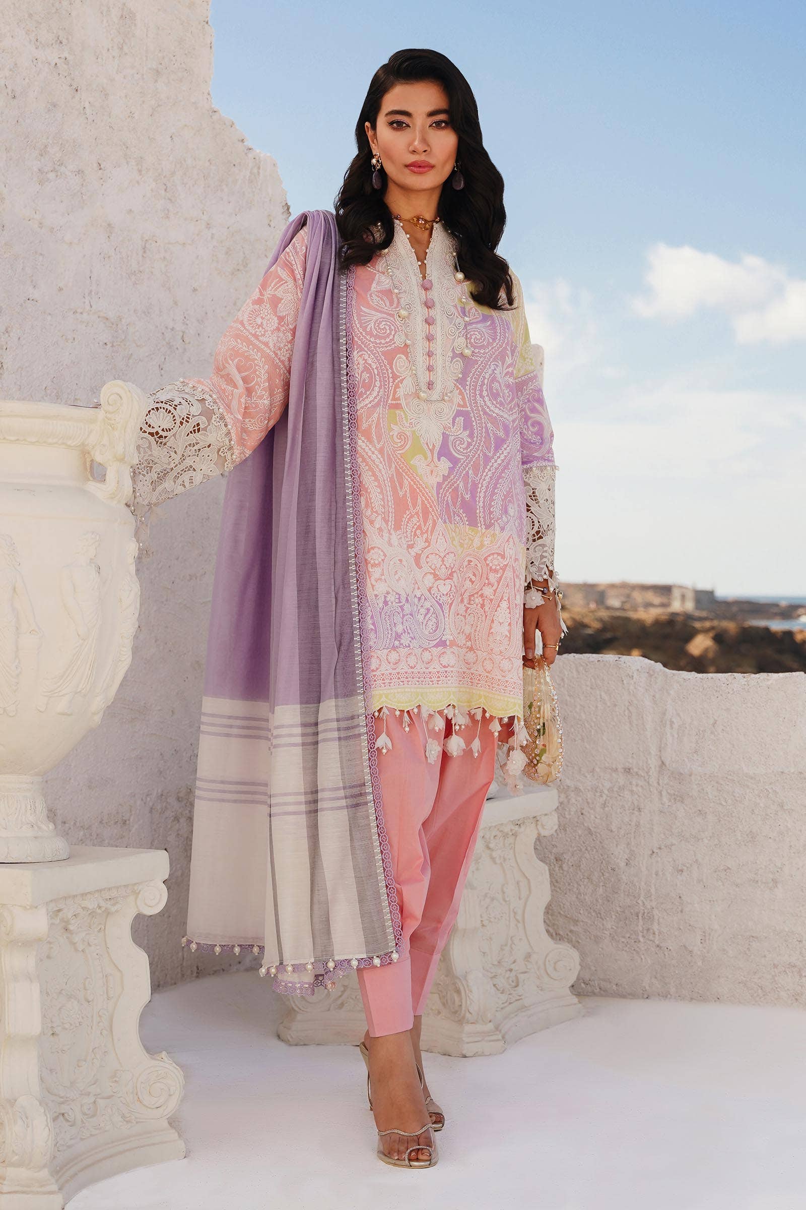 Sana Safinaz | Muzlin Spring 24 | M241-015A-DG - Rang-e-Khaas