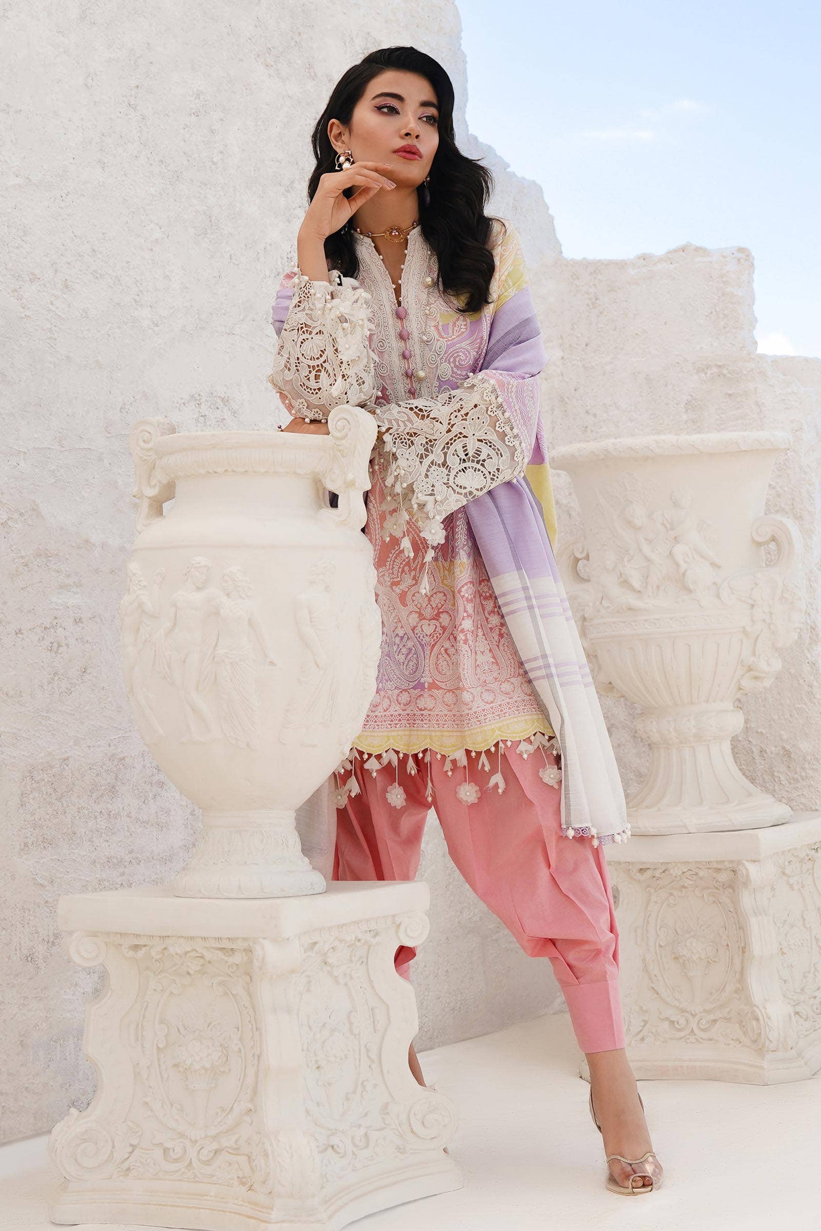 Sana Safinaz | Muzlin Spring 24 | M241-015A-DG - Rang-e-Khaas