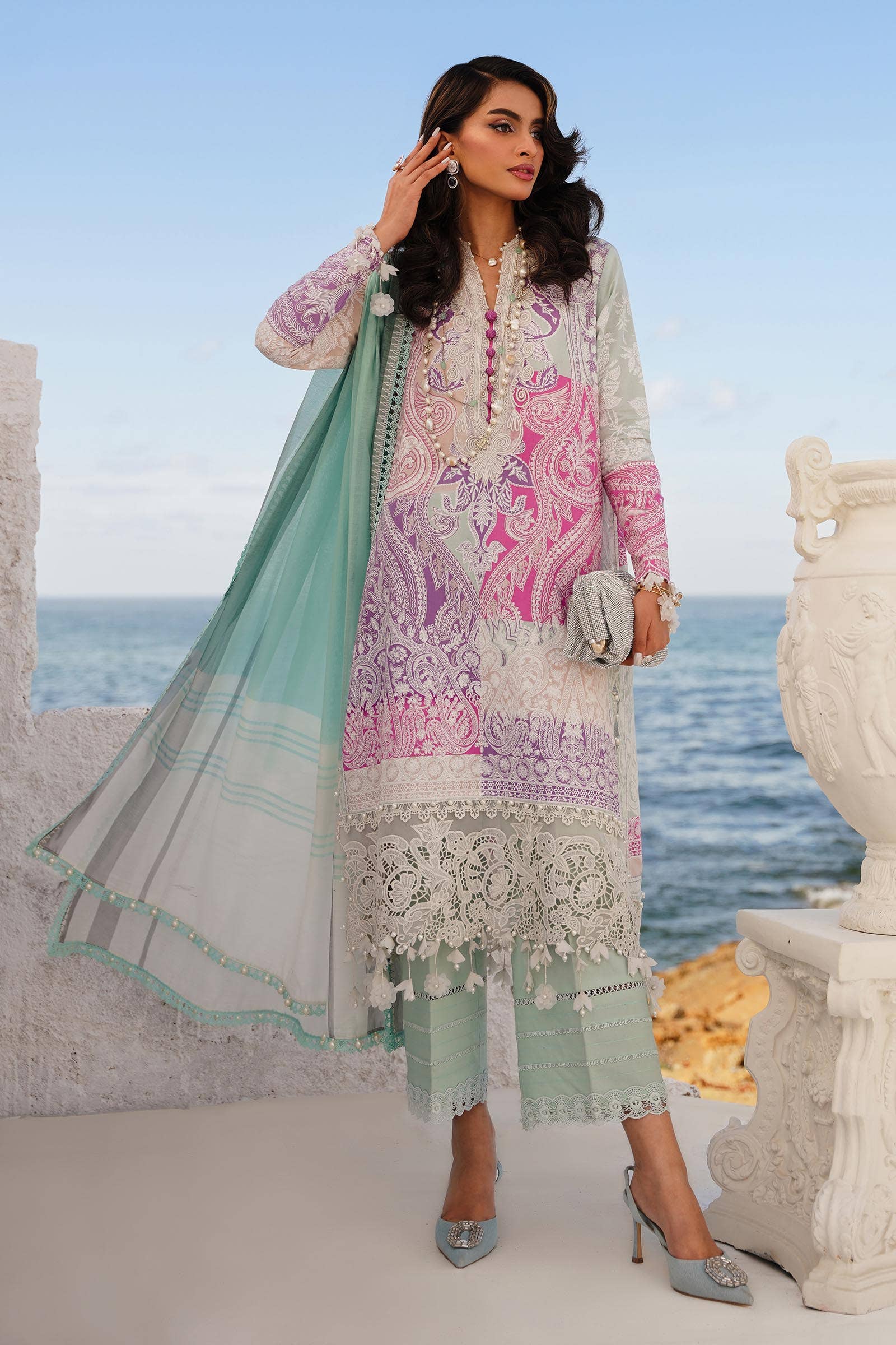 Sana Safinaz | Muzlin Spring 24 | M241-015B-DG - Rang-e-Khaas