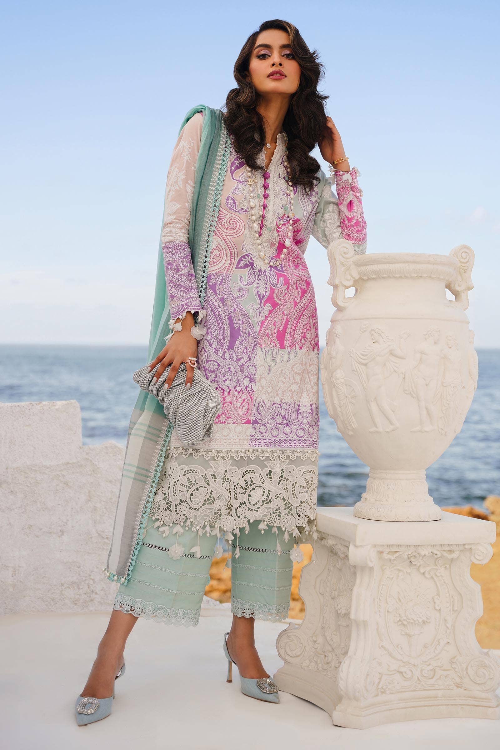 Sana Safinaz | Muzlin Spring 24 | M241-015B-DG - Rang-e-Khaas