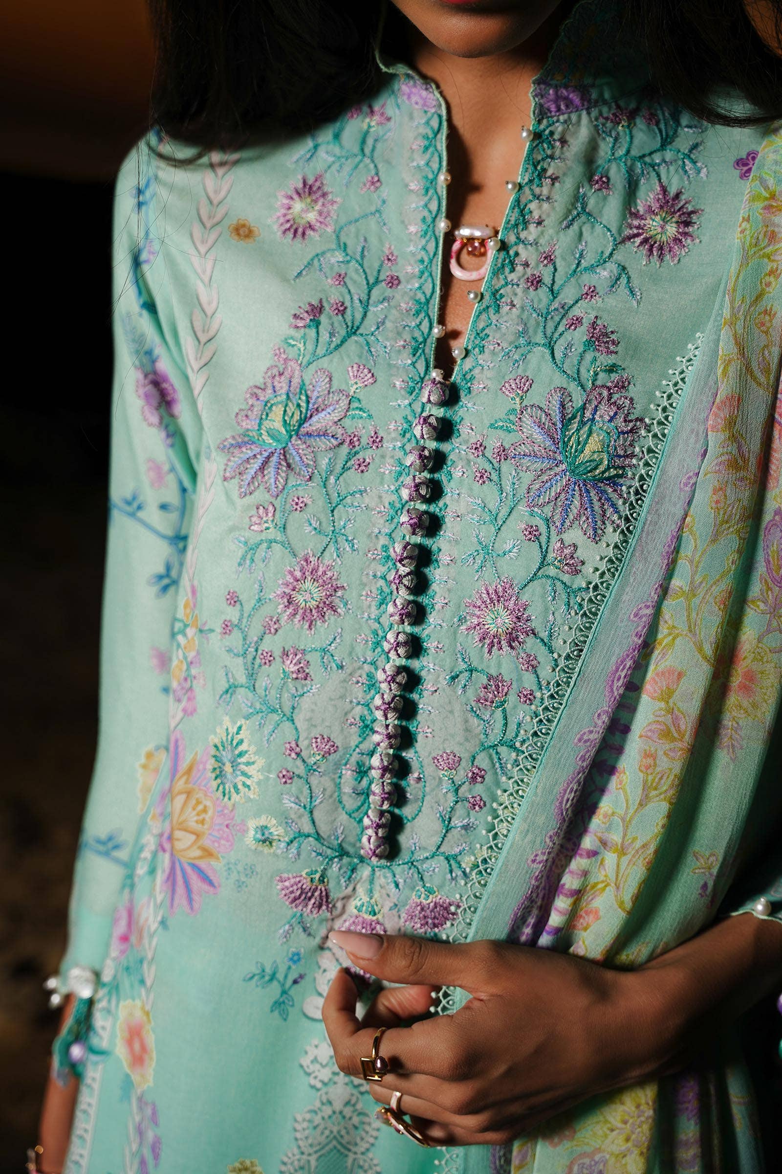 Sana Safinaz | Muzlin Spring 24 | M241-008B-CI - Rang-e-Khaas