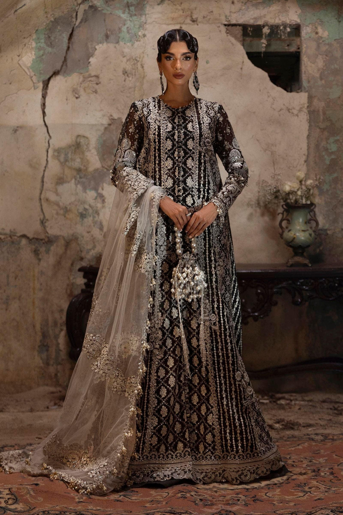 Sana Safinaz | Nura Vol. I 2025 | Woven Net 3 Piece Suit (N251-003-3CX) - Rang-e-Khaas