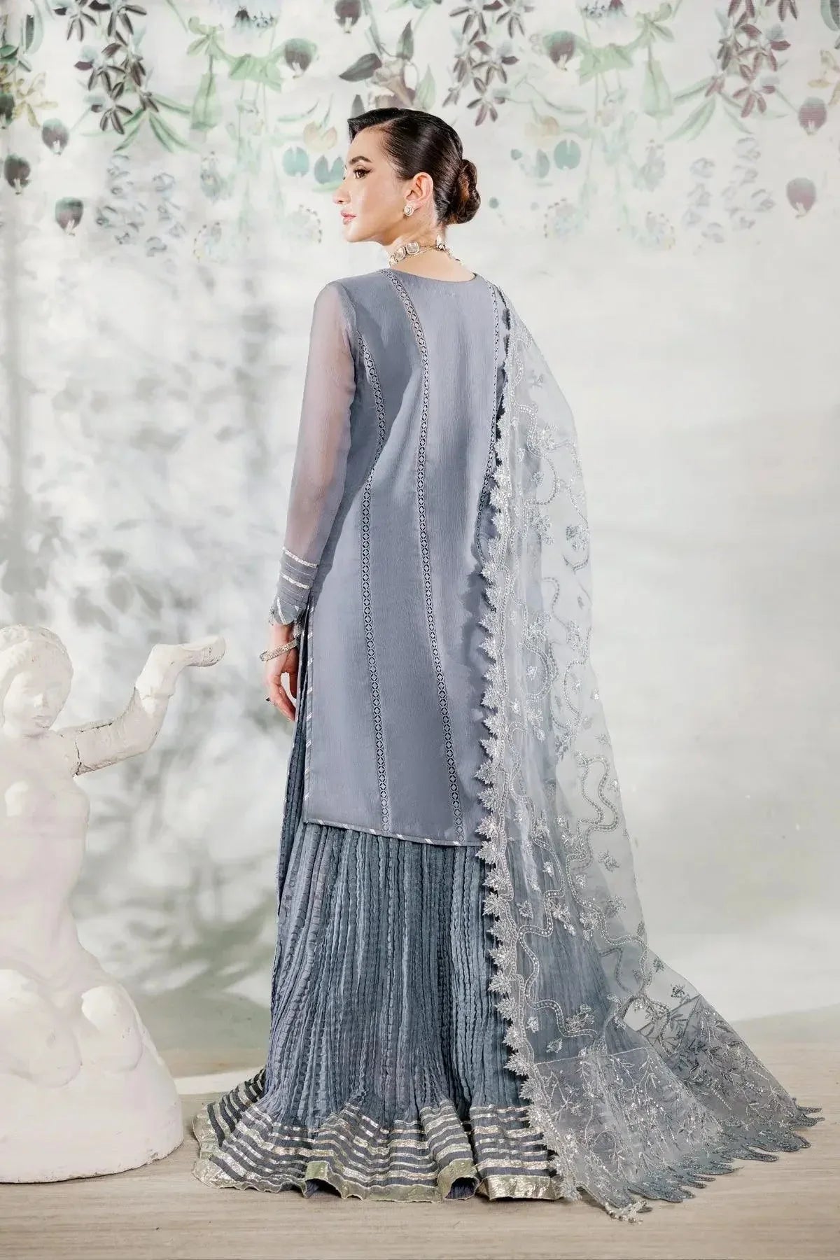 Alizeh | Ready to wear | Grey Dress 3 piece - RTW1019 - Rang-e-Khaas